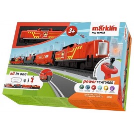 COFFRET STARTER TRAIN ELECTRIQUE POMPIERS CIRCUIT 190x76cm - Jouets56.fr - LiloJouets - Magasins jeux et jouets dans Morbihan en