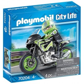 70204 PILOTE ET MOTO PLAYMOBIL CITY LIFE - Jouets56.fr - LiloJouets - Magasins jeux et jouets dans Morbihan en Bretagne