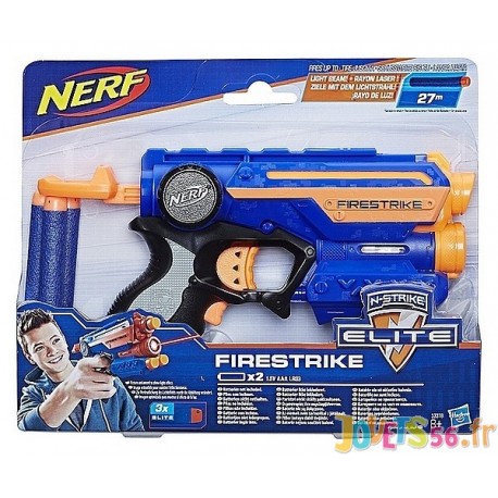 PISTOLET NERF FIRESTRIKE ELITE AVEC 3 FLECHETTES - Jouets56.fr - LiloJouets - Magasins jeux et jouets dans Morbihan en Bretagne