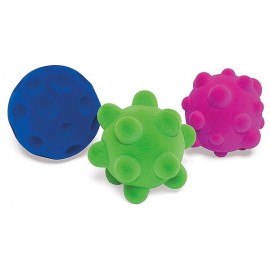 PACK 3 MINI BALLES SENSORIELLES MOUSSE CAOUTCHOUC - Jouets56.fr - LiloJouets - Magasins jeux et jouets dans Morbihan en Bretagne