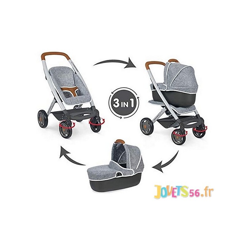 Combi poussette landau 3 en 1 bebe confort gris 