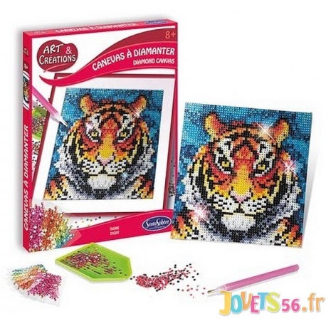 TIGRE CANEVAS A DIAMANTER - Jouets56.fr - LiloJouets - Magasins jeux et jouets dans Morbihan en Bretagne