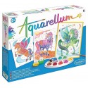 AQUARELLUM LICORNES ET PEGASES - 3 TABLEAUX 25X32CM ET 9 COULEURS - SENTOSPHERE