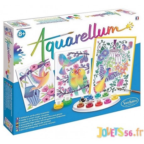 AQUARELLUM LES OISEAUX S'ENVOLENT 3 TABLEAUX 25X32CM - Jouets56.fr - LiloJouets - Magasins jeux et jouets dans Morbihan en Breta