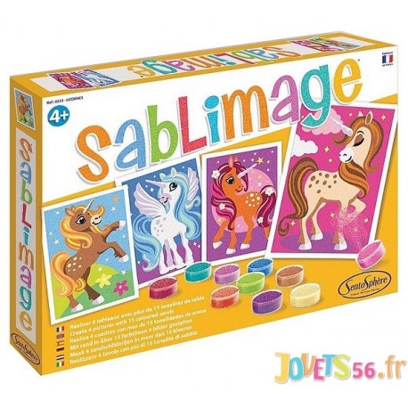 SABLIMAGE LICORNES 4 TABLEAUX - Jouets56.fr - LiloJouets - Magasins jeux et jouets dans Morbihan en Bretagne