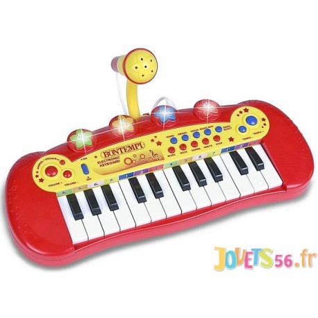 CLAVIER ELECTRONIQUE 24 TOUCHES AVEC MICRO - Jouets56.fr - LiloJouets - Magasins jeux et jouets dans Morbihan en Bretagne