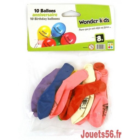 10 BALLONS ANNIVERSAIRE-jouets-sajou-56