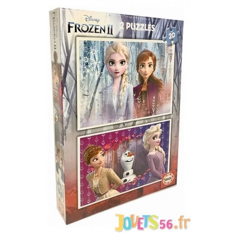 PUZZLE FROZEN2 2X20 PIECES REINE DES NEIGES 2 - Jouets56.fr - LiloJouets - Magasins jeux et jouets dans Morbihan en Bretagne