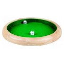 PISTE DE DES 29CM EN BOIS NATUREL AVEC 2 DES 