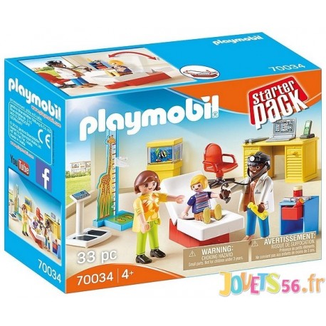 70034 STARTER PACK CABINET DE PEDIATRE PLAYMOBIL - Jouets56.fr - LiloJouets - Magasins jeux et jouets dans Morbihan en Bretagne