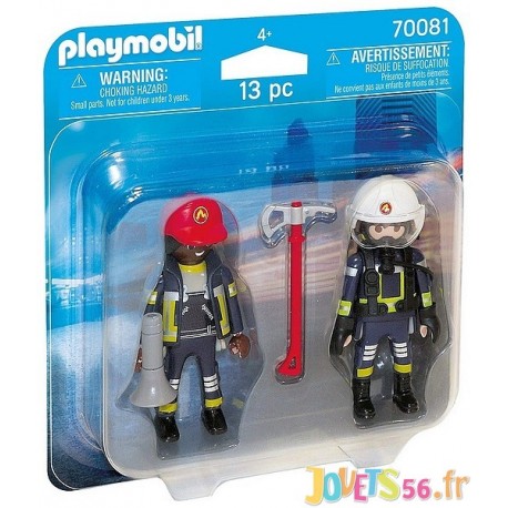 70081 PACK DUO POMPIERS SECOURISTES PLAYMOBIL  - Jouets56.fr - LiloJouets - Magasins jeux et jouets dans Morbihan en Bretagne