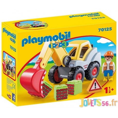 70125 PELLETEUSE PLAYMOBIL 1.2.3 - Jouets56.fr - LiloJouets - Magasins jeux et jouets dans Morbihan en Bretagne