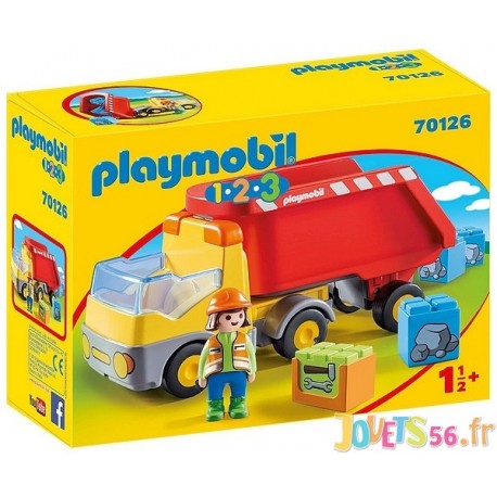 70126 CAMION BENNE PLAYMOBIL 1.2.3 - Jouets56.fr - LiloJouets - Magasins jeux et jouets dans Morbihan en Bretagne