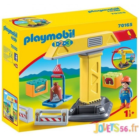 70165 GRUE DE CHANTIER PLAYMOBIL 1.2.3 - Jouets56.fr - LiloJouets - Magasins jeux et jouets dans Morbihan en Bretagne