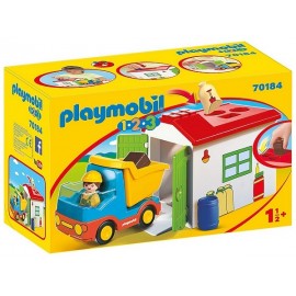 70184 OUVRIER AVEC CAMION ET GARAGE PLAYMOBIL 1.2.3