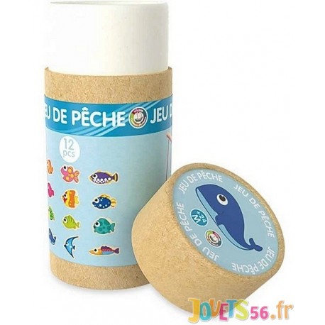 TUBE JEU DE PECHE 12 PIECES BOIS-LiloJouets-Magasins jeux et jouets dans Morbihan en Bretagne