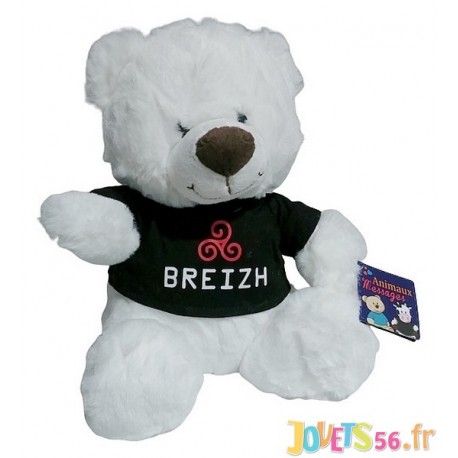 PELUCHE OURS T-SHIRT BREIZH 22CM-LiloJouets-Magasins jeux et jouets dans Morbihan en Bretagne