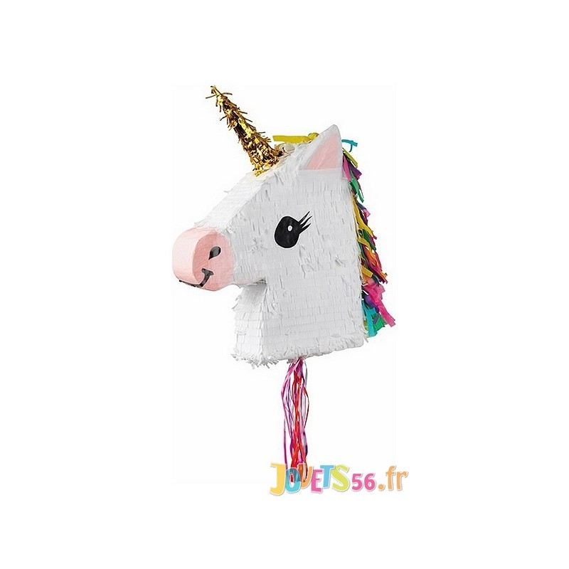 Piñata tête de Licorne + Bâton + Masque + Jouets