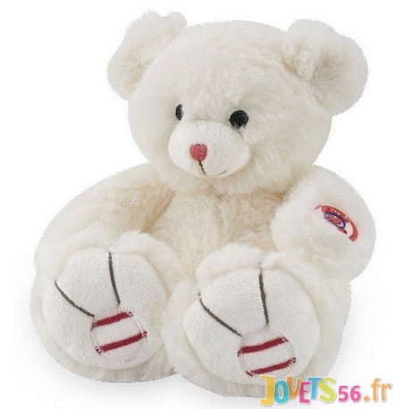 PELUCHE OURS BLANC IVOIRE PETIT MODELE KALOO ROUGE-LiloJouets-Magasins jeux et jouets dans Morbihan en Bretagne