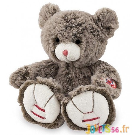 PELUCHE OURS BRUN CACAO PETIT MODELE KALOO ROUGE-LiloJouets-Magasins jeux et jouets dans Morbihan en Bretagne