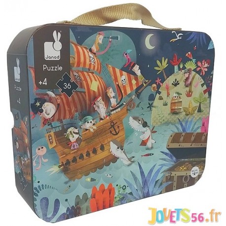 PUZZLE LA CHASSE AU TRESOR 36PCES VALISETTE-LiloJouets-Magasins jeux et jouets dans Morbihan en Bretagne
