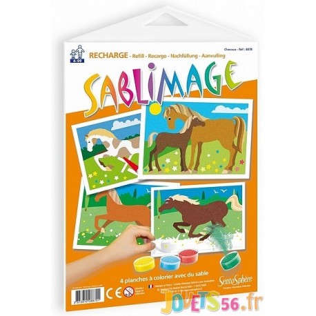 RECHARGE 4 TABLEAUX CHEVAUX SABLIMAGE 25X18CM-LiloJouets-Magasins jeux et jouets dans Morbihan en Bretagne