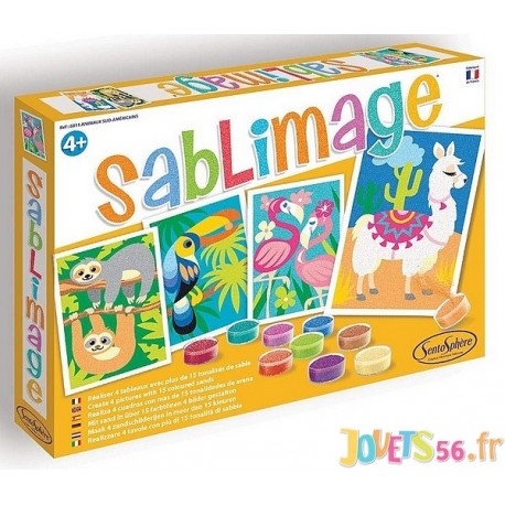 SABLIMAGE ANIMAUX SUD AMERICAINS COFFRET 4 TABLEAUX 25X18CM-LiloJouets-Magasins jeux et jouets dans Morbihan en Bretagne