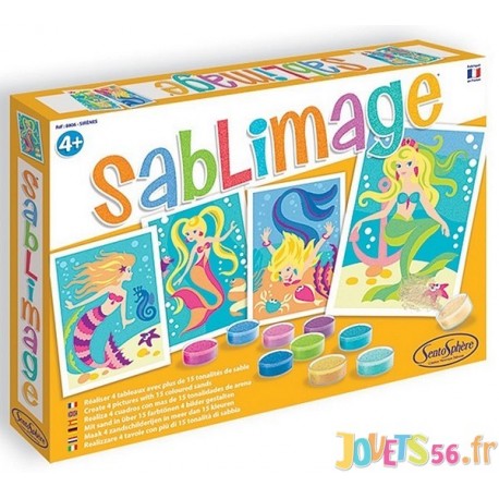 SABLIMAGE SIRENES COFFRET 4 TABLEAUX 25X18CM-LiloJouets-Magasins jeux et jouets dans Morbihan en Bretagne