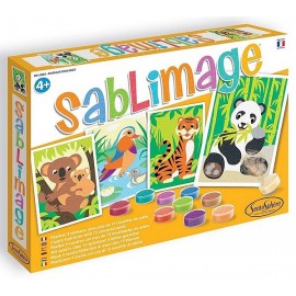 SABLIMAGE ANIMAUX EN DANGER 4 TABLEAUX 25X18CM-LiloJouets-Magasins jeux et jouets dans Morbihan en Bretagne