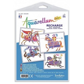 RECHARGE 4 TABLEAUX CHEVALIERS AQUARELLUM JUNIOR 25X18CM-LiloJouets-Magasins jeux et jouets dans Morbihan en Bretagne