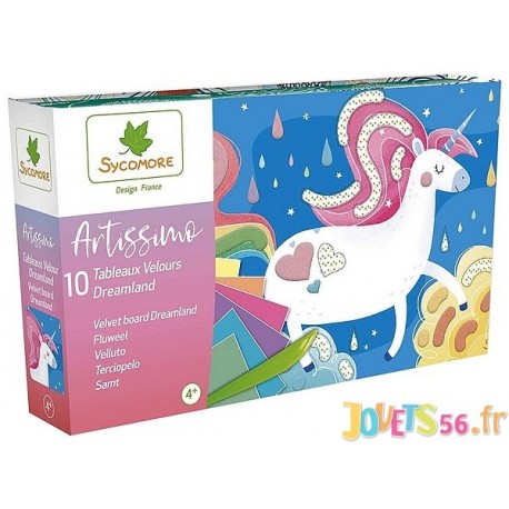 COFFRET DREAMLAND VELOURS 10 TABLEAUX ARTISSIMO 21X12CM-LiloJouets-Magasins jeux et jouets dans Morbihan en Bretagne