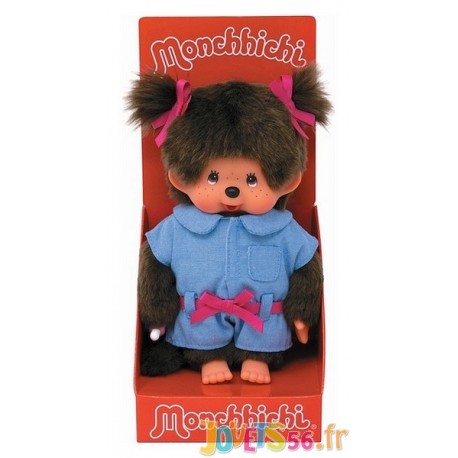 MONCHHICHI FILLE 20CM AVEC COMBINAISON JEAN-LiloJouets-Magasins jeux et jouets dans Morbihan en Bretagne