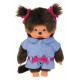 Monchhichi fille 20cm avec combinaison jean-lilojouets-magasins jeux et jouets dans morbihan en bretagne