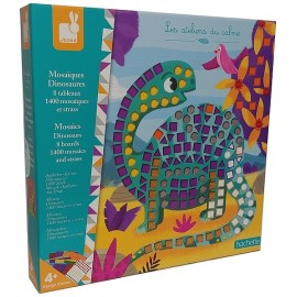 COFFRET MOSAIQUES DINOSAURES 8 TABLEAUX ATELIERS DU CALME-LiloJouets-Magasins jeux et jouets dans Morbihan en Bretagne