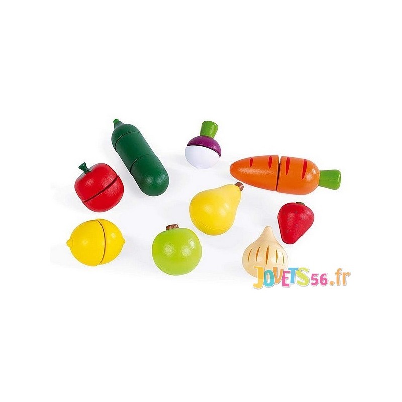 MAXI SET - FRUITS & LÉGUMES À DÉCOUPER - EN BOIS