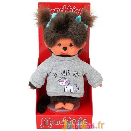 MONCHHICHI FILLE 20CM AVEC SWEAT LICORNE-LiloJouets-Magasins jeux et jouets dans Morbihan en Bretagne