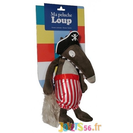 Peluche loup pirate 30cm 