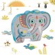 Puzzle elephant d'asie 24 pces silhouette-lilojouets-magasins jeux et jouets dans morbihan en bretagne