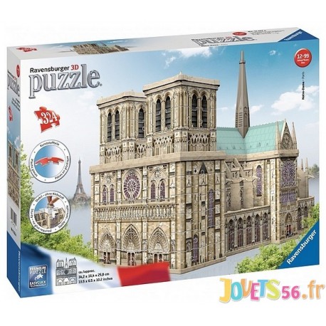 PUZZLE 3D NOTRE DAME DE PARIS 324 PIECES-LiloJouets-Magasins jeux et jouets dans Morbihan en Bretagne