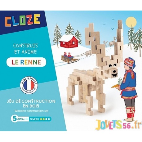LE RENNE KIT CREATIF CONSTRUCTION BOIS 35 PIECES-LiloJouets-Magasins jeux et jouets dans Morbihan en Bretagne