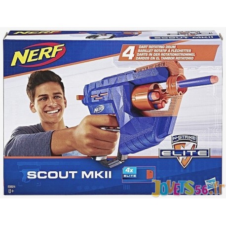 NERF ELITE SCOUT MKII PISTOLET AVEC 4 FLECHETTES-LiloJouets-Magasins jeux et jouets dans Morbihan en Bretagne