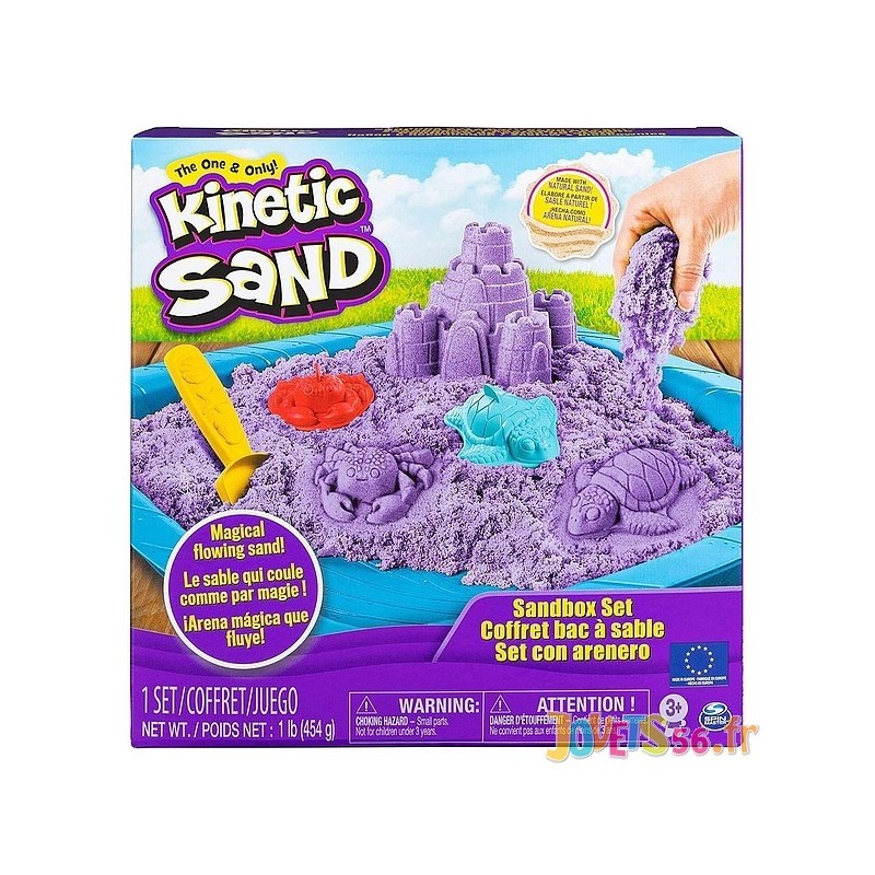 Coffret kinetic sand chateau bac sable magique 450g 