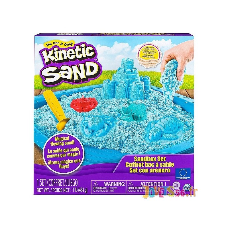 Coffret kinetic sand chateau bac sable magique 450g 