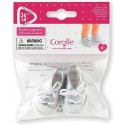 BB36 CHAUSSURES BASKETS ARGENTES POUR POUPEE 36CM