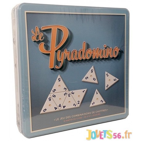 Jeu le pyradomino boite metal style triominos 