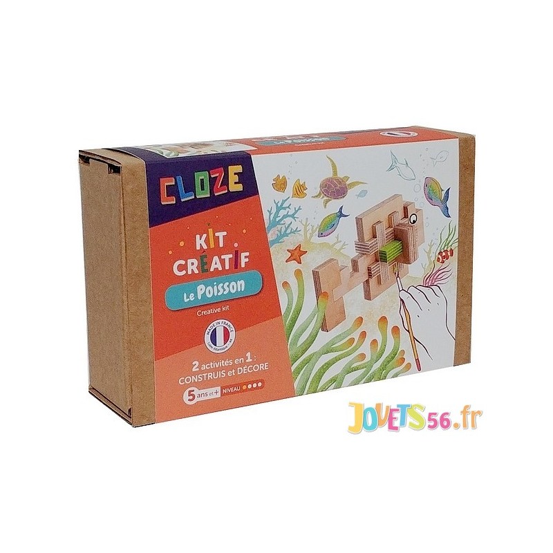 LE POISSON KIT CREATIF CONSTRUCTION BOIS 14 PIECES LE POISSON KIT CREATIF CONSTRUCTION BOIS 14 PIECES