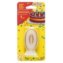 BOUGIE CHIFFRE 0 - TAILLE 8CM POUR ANNIVERSAIRE