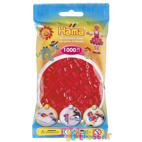 SACHET 1000 PERLES HAMA ROUGES-LiloJouets-Magasins jeux et jouets dans Morbihan en Bretagne