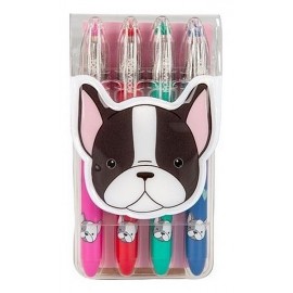 PACK 4 MINI STYLOS ENCRE GEL DOG TOPMODEL-LiloJouets-Magasins jeux et jouets dans Morbihan en Bretagne