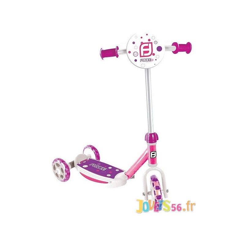Trottinette à 3 roues ajustables roses pour filles • Petites Pirates